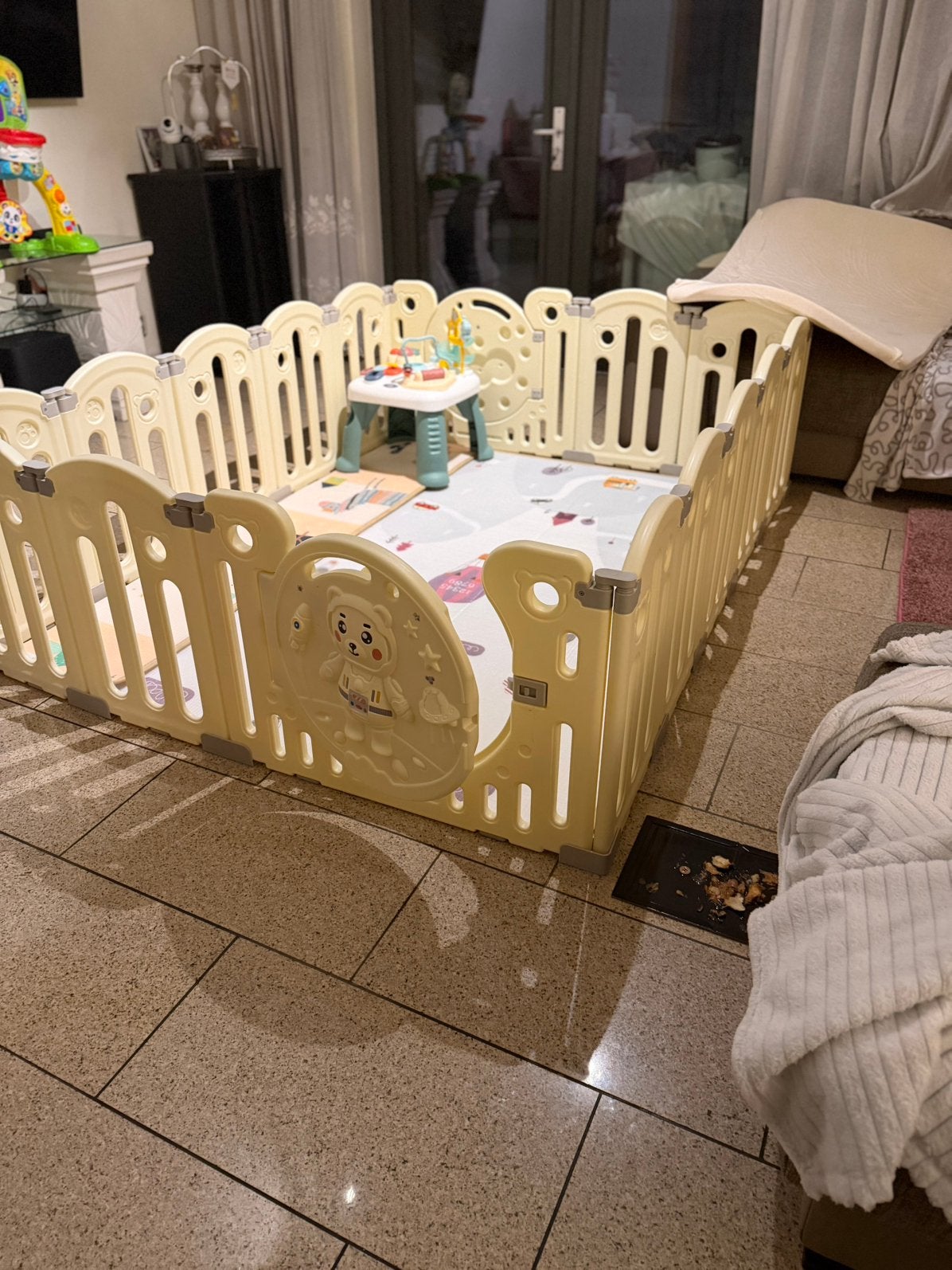 Playpen-Speelbox voor baby dreumes en peuters, Ophalen, Zo goed als nieuw, Rechthoekig, Boxkleed