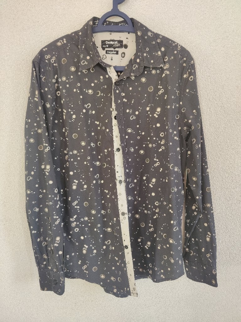 010. Desigual overhemd - Lange mouwen - M Regular fit, Desigual, Zwart, Ophalen of Verzenden, Zo goed als nieuw