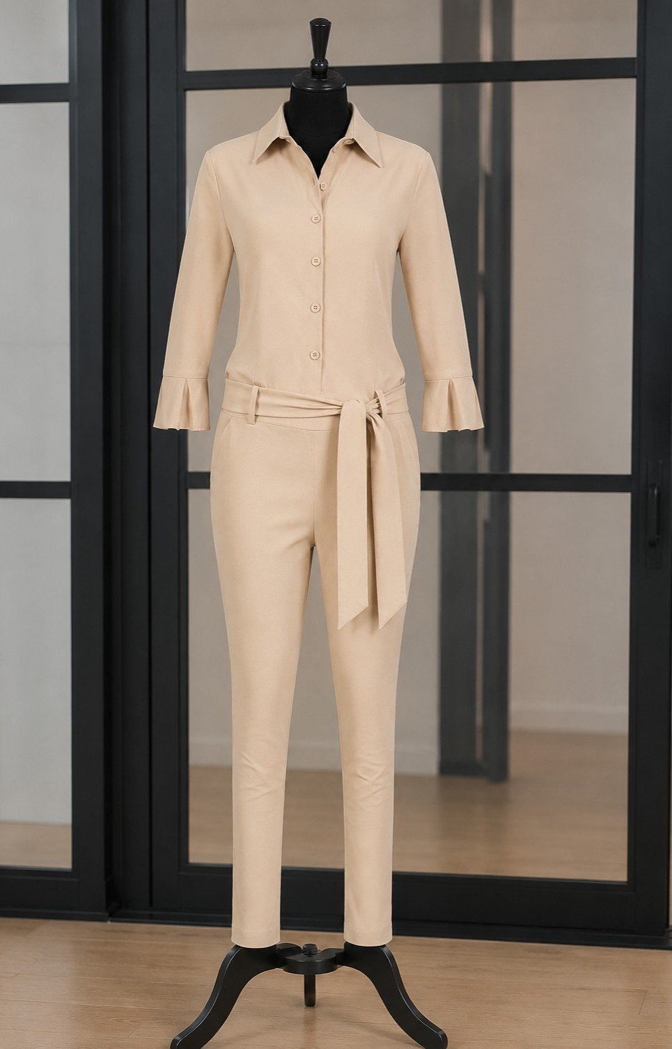 Mi Piace travelstof Jumpsuit maat XL Kleur Sand, Mi Piace, Verzenden, Beige, Maat 46/48 (XL) of groter