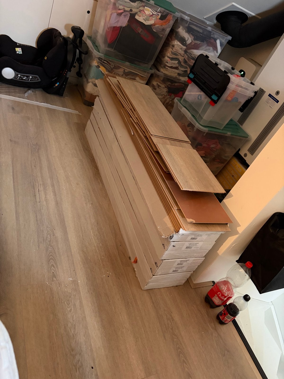 Nieuw laminaat, licht eiken, 10 m² of meer, Ophalen, Nieuw, 10 m² of meer, 10 tot 30 cm