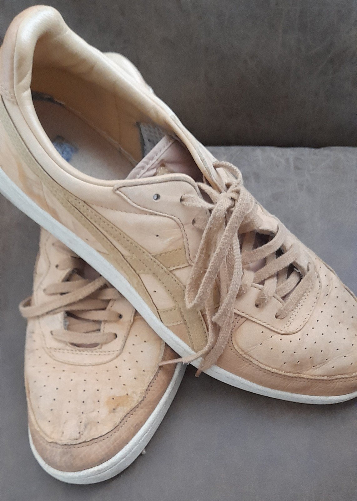 Gedragen Onitsuka Tiger Heren Sneakers - Beige, Maat 46, Onitsuka Tiger, Beige, Ophalen of Verzenden, Sneakers of Gympen