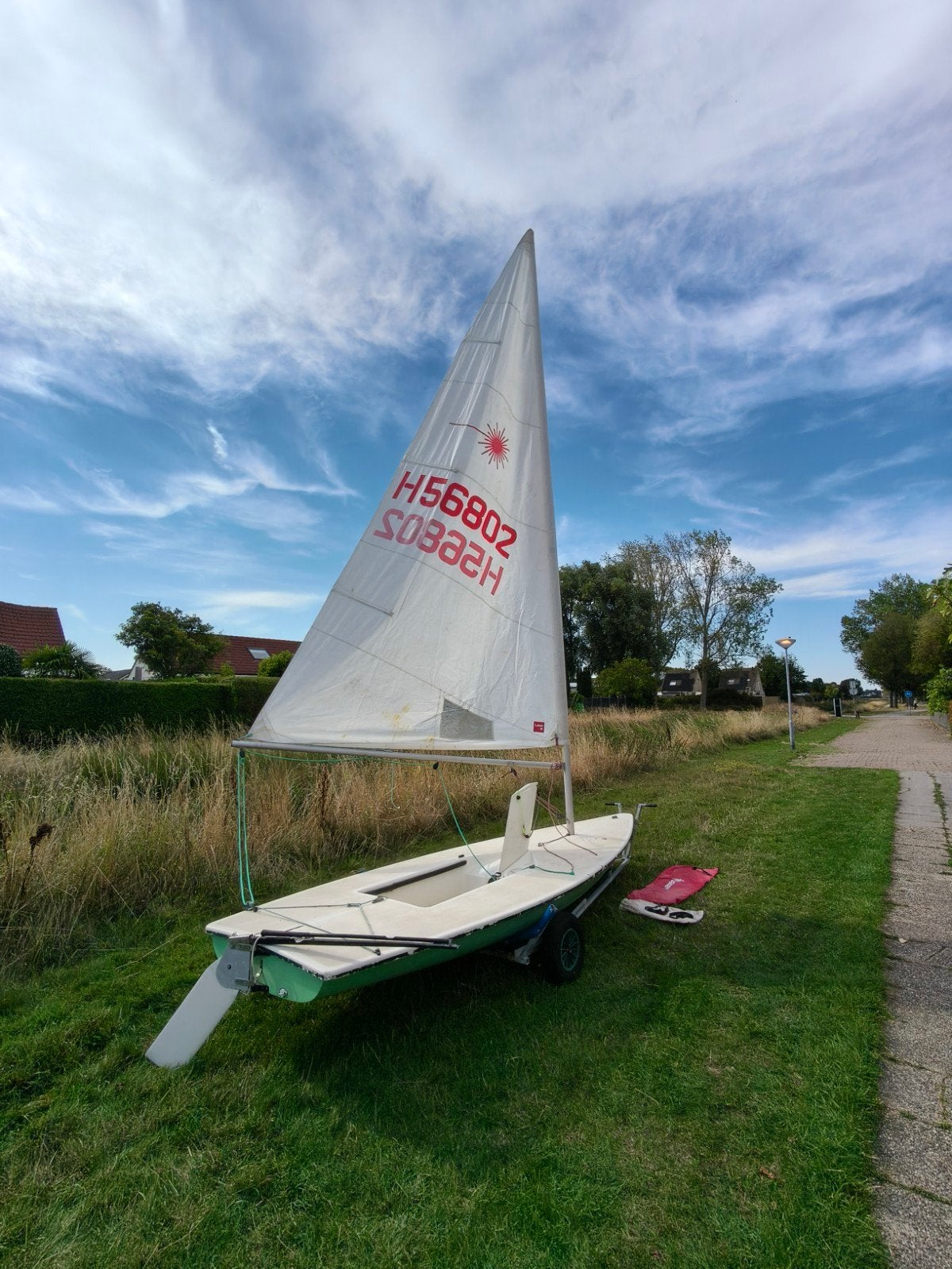 Laser met waltrailer, Watersport en Boten, Ophalen, Gebruikt, Grootzeil, Minder dan 15 m²