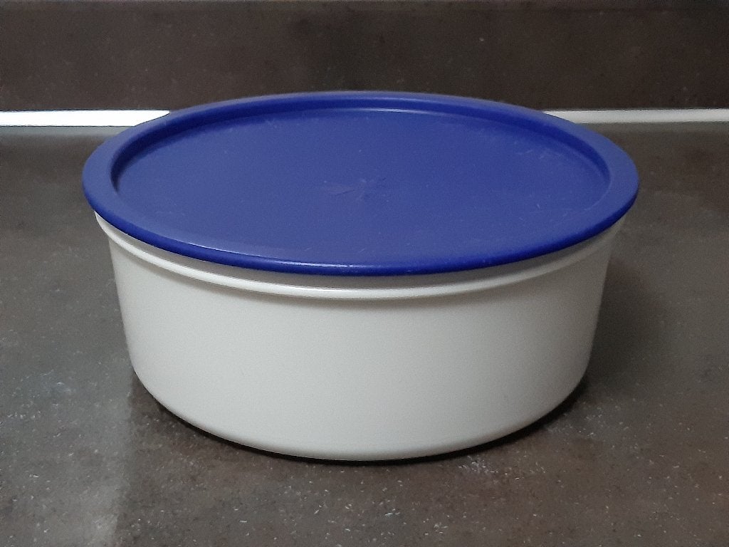 Tupperware voorraad / koek / snoep trommel druk deksel, Ophalen of Verzenden, Nieuw, Schaal