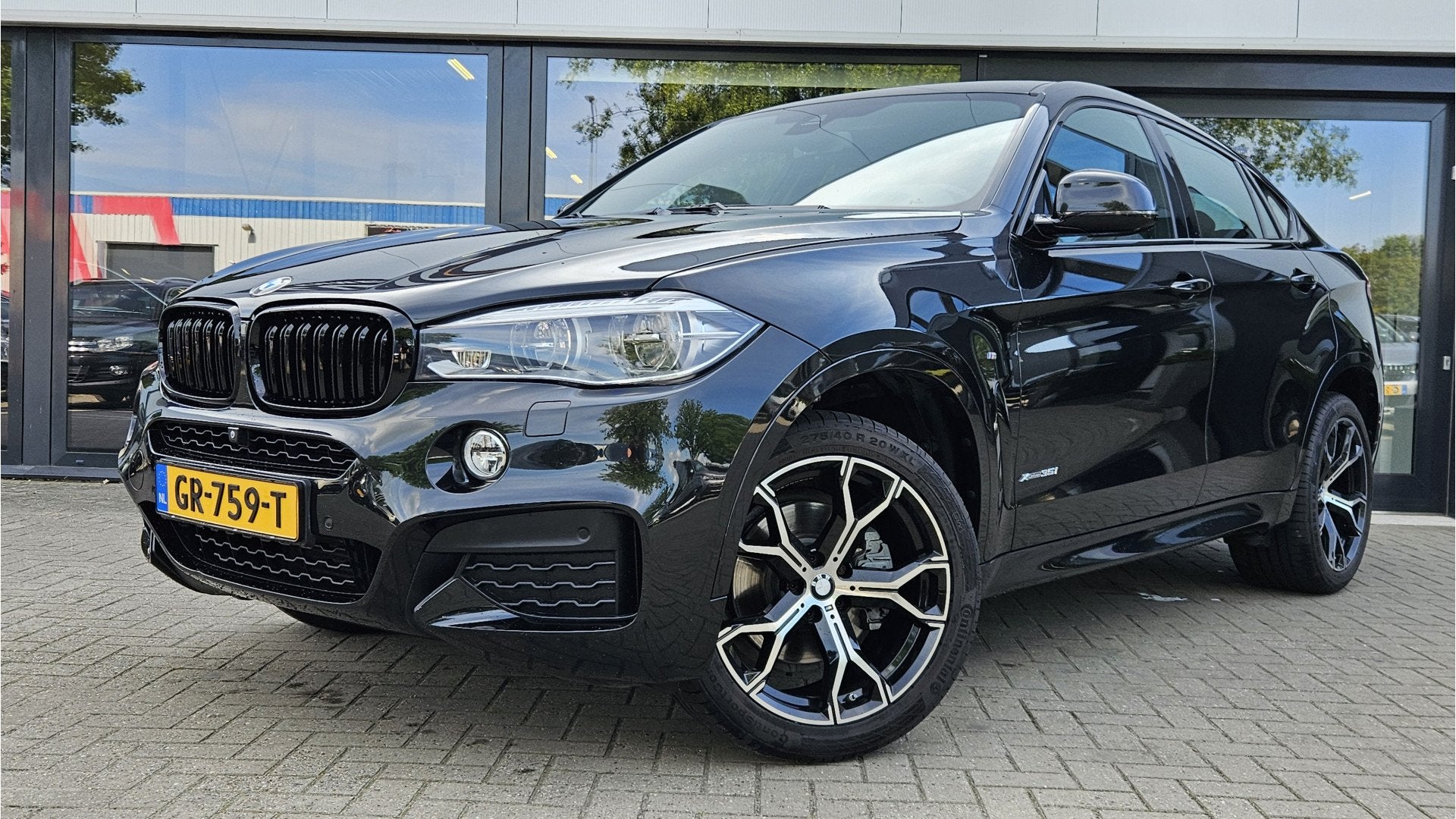 BMW X6 xDrive35i High Executive + M-SPORT + LED + LM VELGEN, Auto's, Dealer onderhouden, Gebruikt, 4 stoelen, Zwart