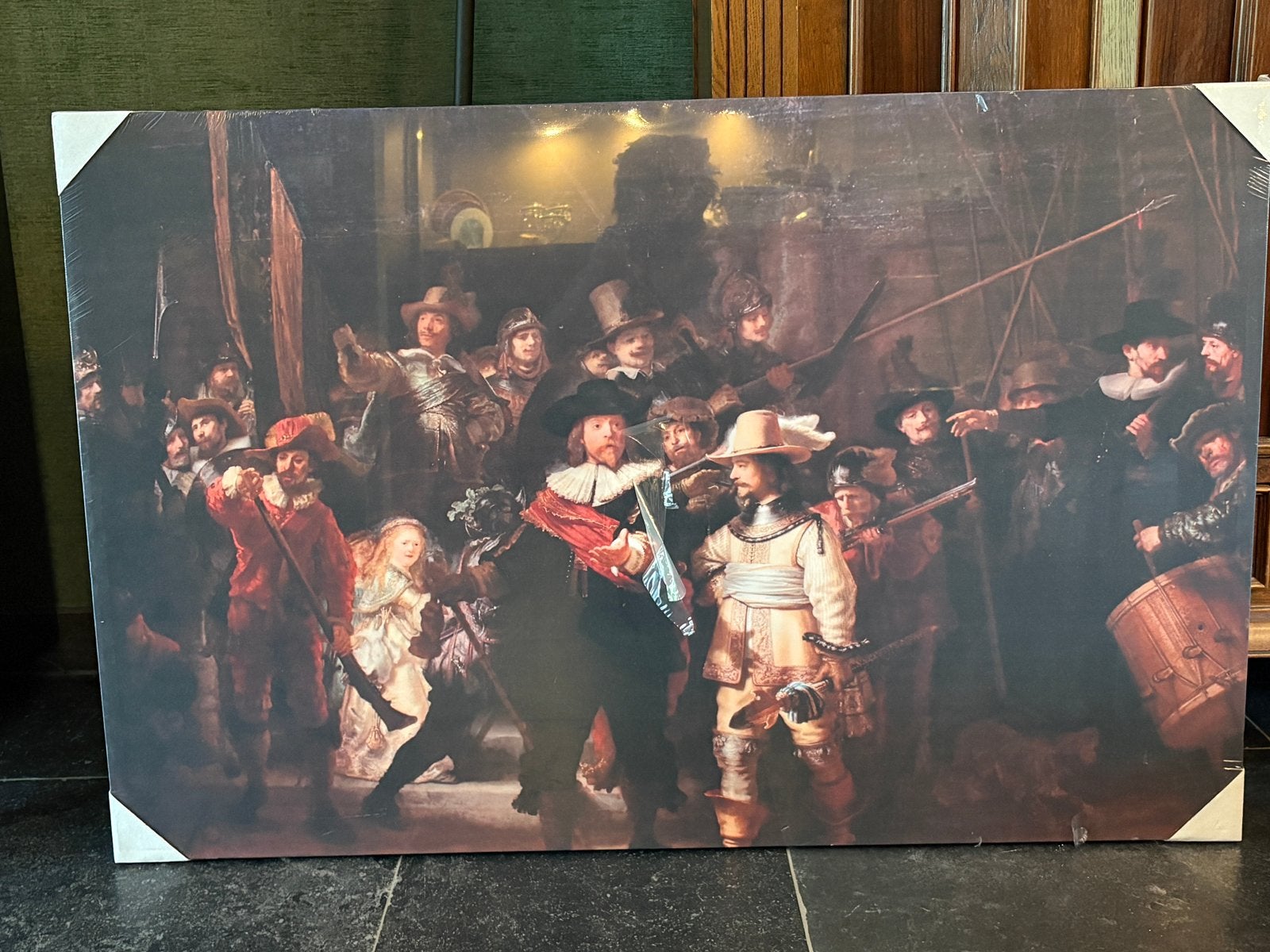 De Nachtwacht op canvas: nieuw in verpakking, Ophalen