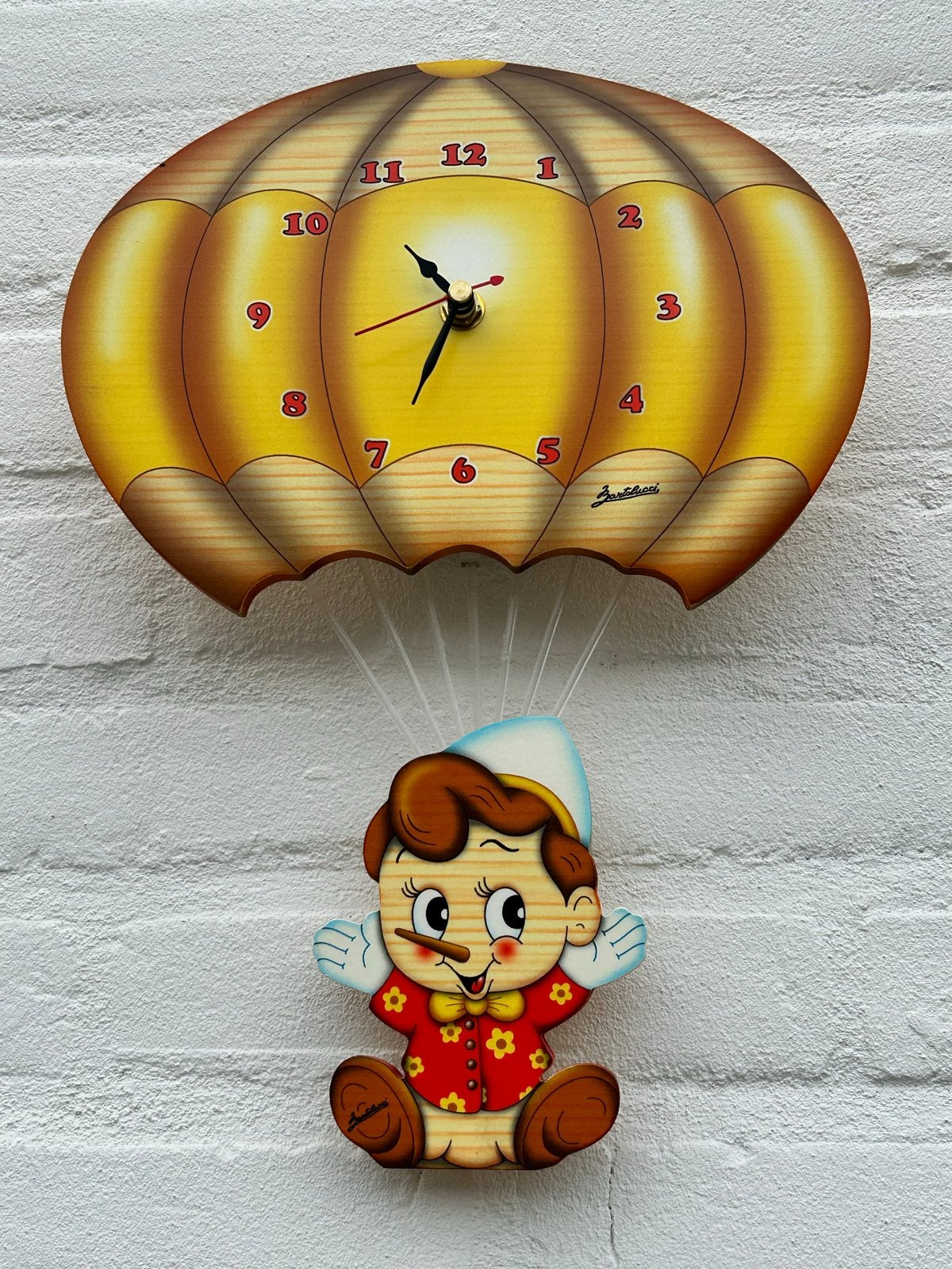 Bartolucci Kinderklok Hout - Zo goed als nieuw, Ophalen of Verzenden, Zo goed als nieuw, Lamp