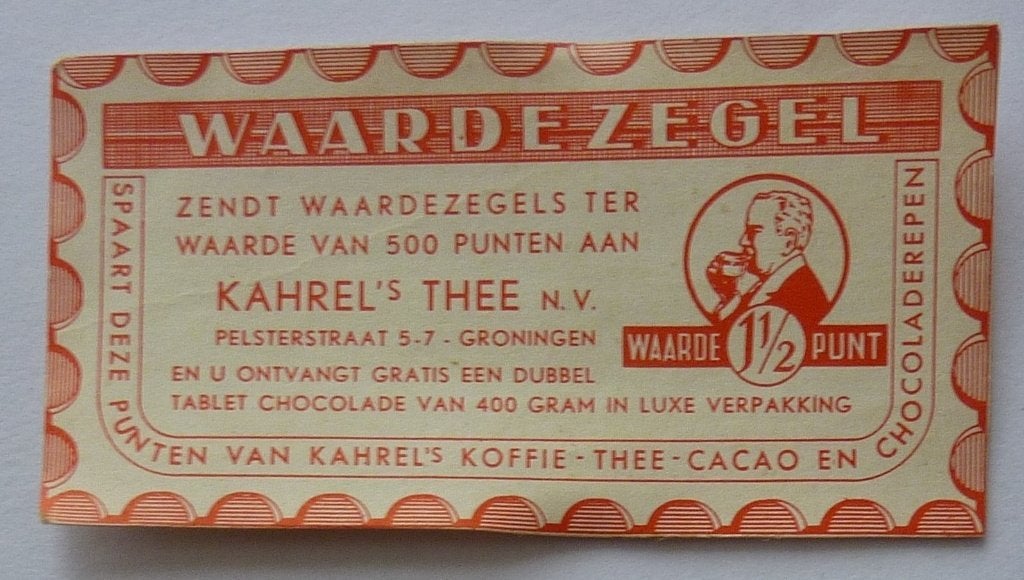 Kahrel's thee waardezegel punt merken, Ophalen of Verzenden, Zo goed als nieuw, Verpakking