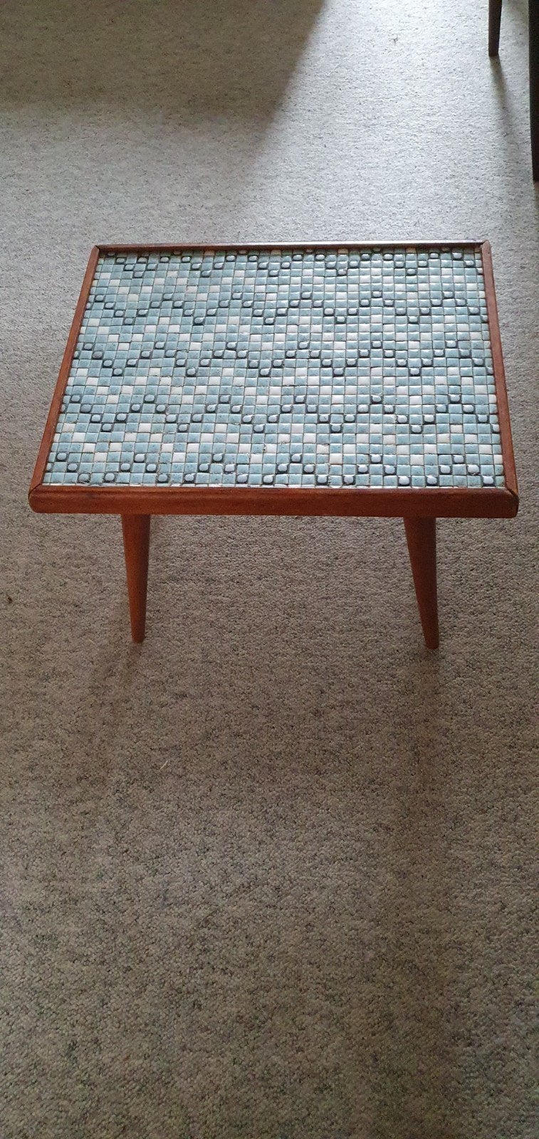 mozaiek bijzet tafeltje jaren 60/70, Ophalen, Rechthoekig, Minder dan 55 cm, Minder dan 45 cm