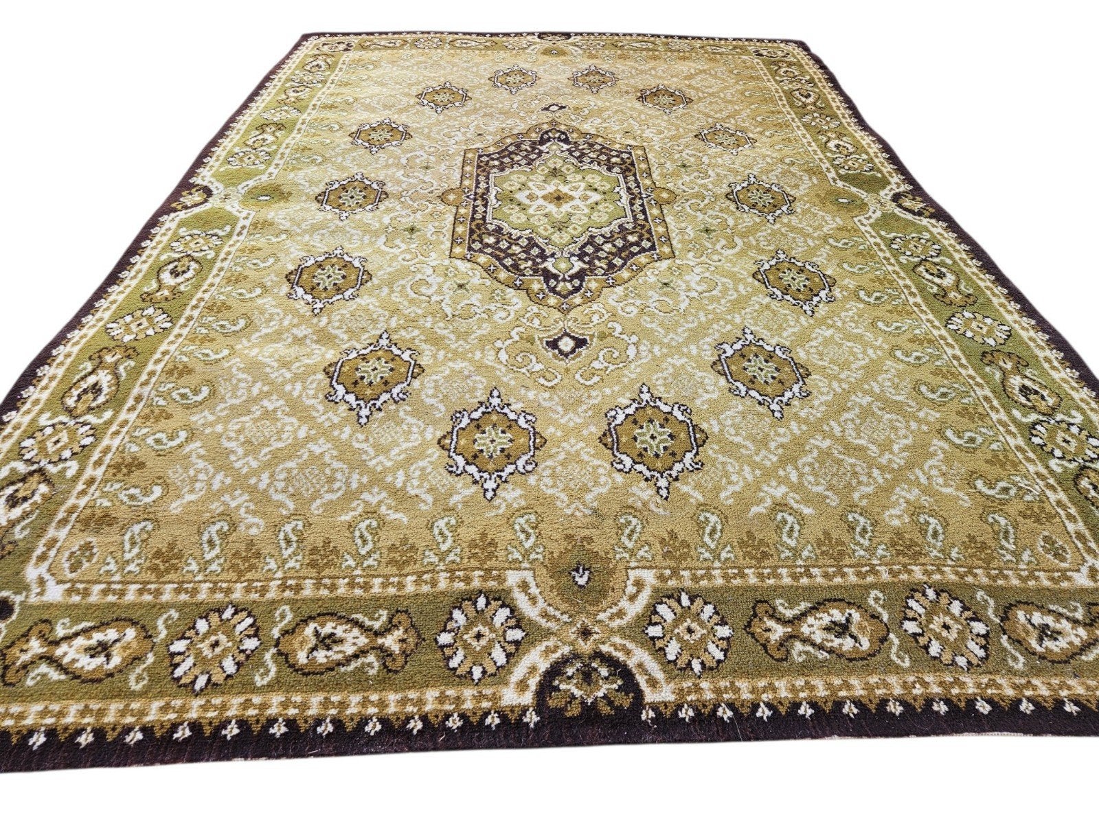 Prachtig vintage tapijt 160 x 235 cm, Gebruikt, Groen, 150 tot 200 cm, 200 cm of meer