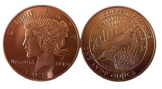 Kopere munt - 1 avdp ounce koperbaar koper, Postzegels en Munten, Munten | Amerika, Ophalen of Verzenden, Noord-Amerika