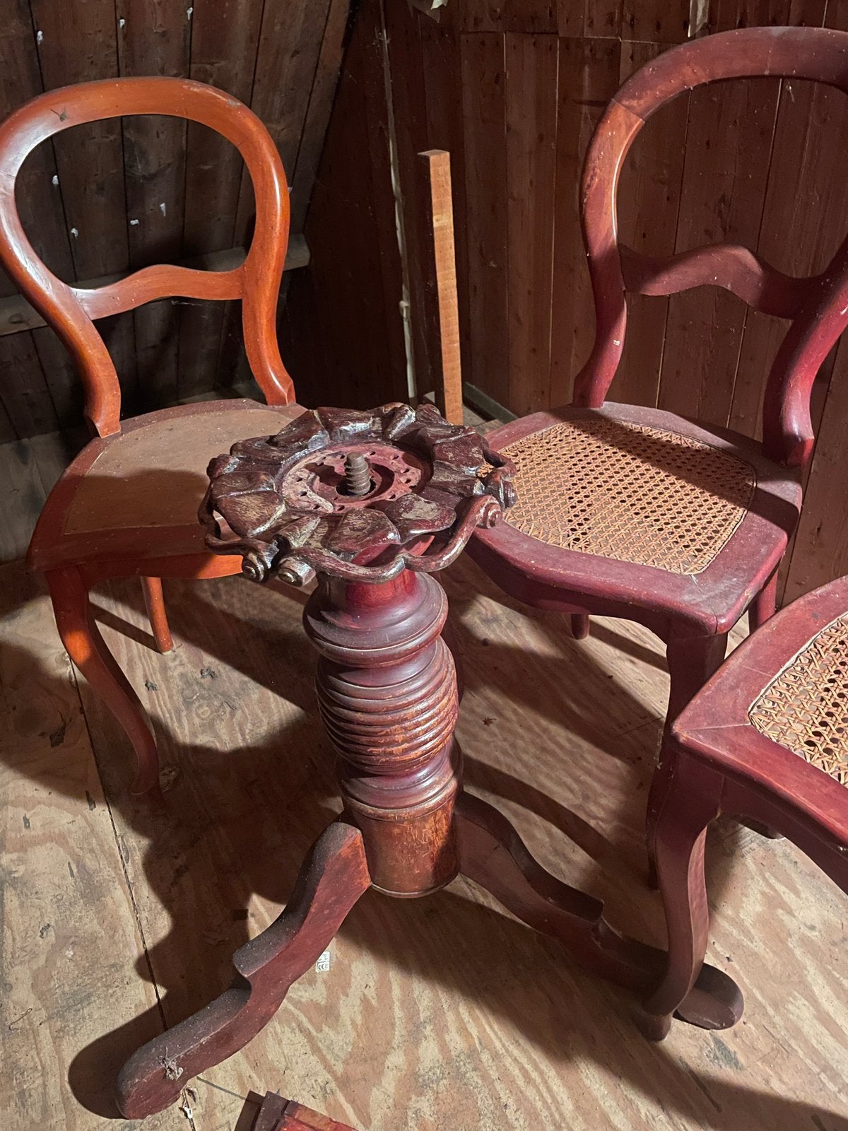 Biedermeier tafel en 4 stoelen, Ophalen