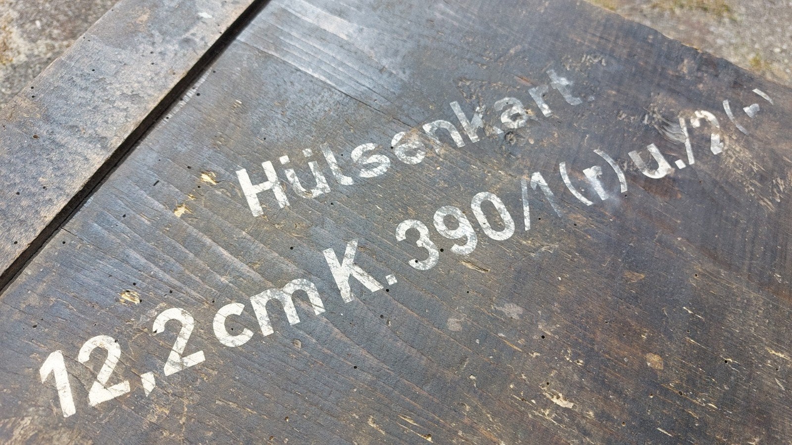 Duitse 12,2cm k.390 hulzen kist Russische beute wehrmacht, Ophalen of Verzenden, Duitsland, Kist of Geocache