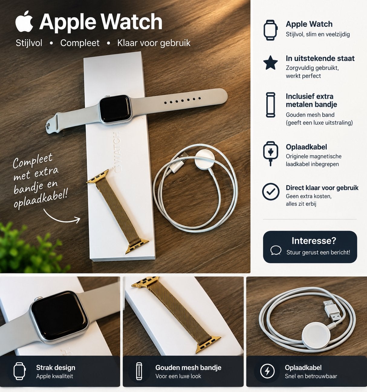 Apple Watch  Serie 7 45mm Starlight
