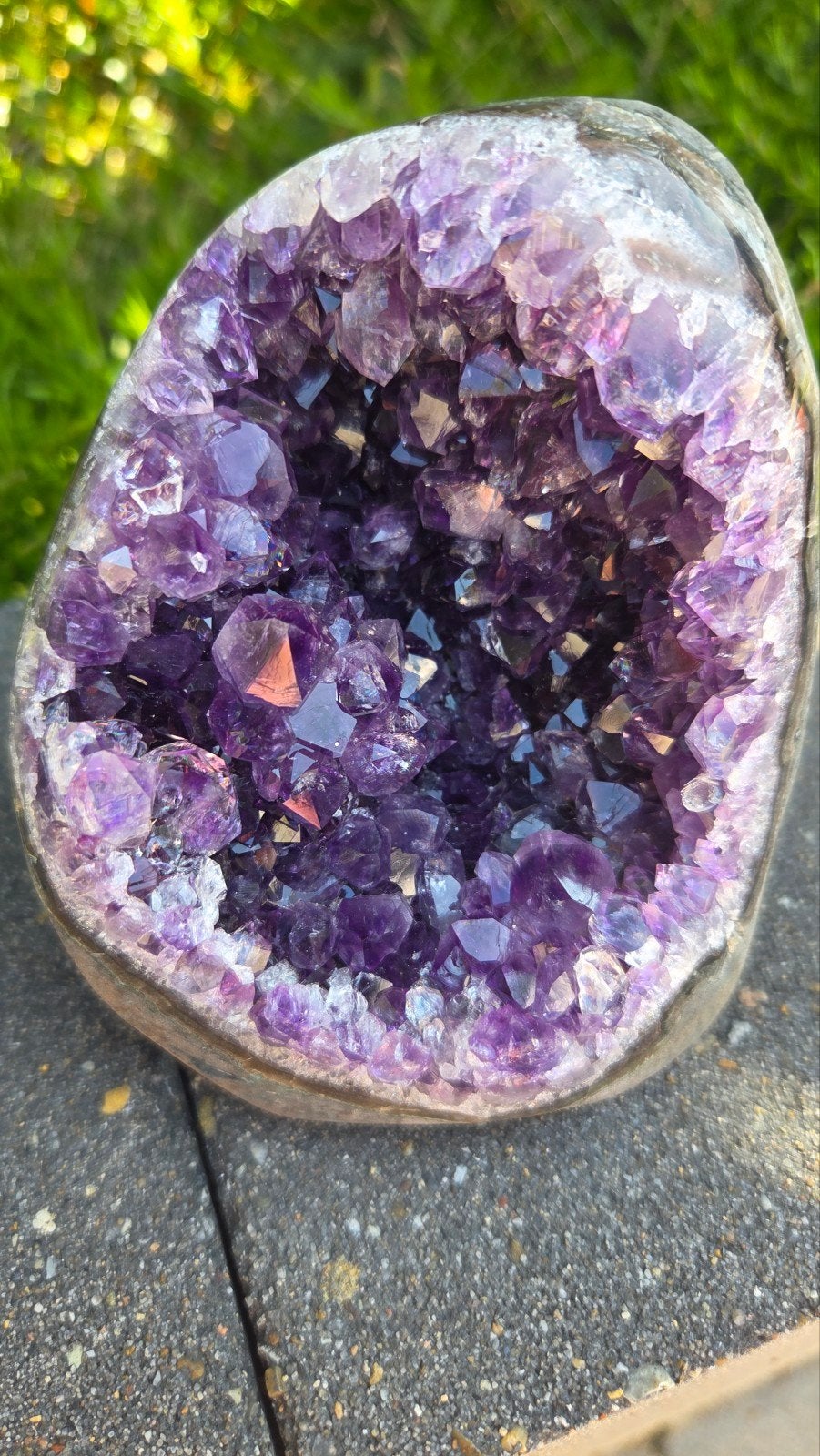 Prachtige Uruguay Amethist Geode - 800g, 10x9cm, Ophalen of Verzenden, Mineraal