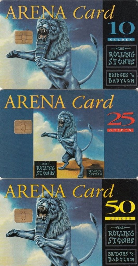 ArenA kaarten A020.01-03 serie Rolling Stones 1998 gebruikt, Ophalen of Verzenden, Nederland