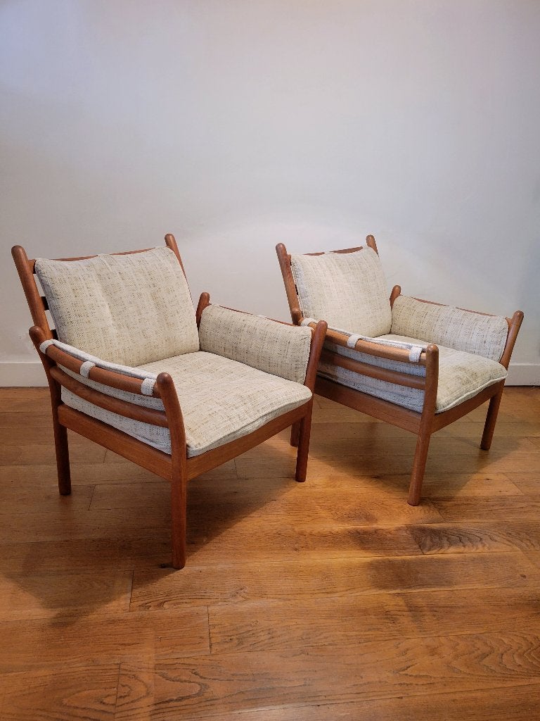 Set van 2 Genius fauteuils van Illum wikkelsø, Huis en Inrichting, Fauteuils, Ophalen, Gebruikt, 75 tot 100 cm, Stof