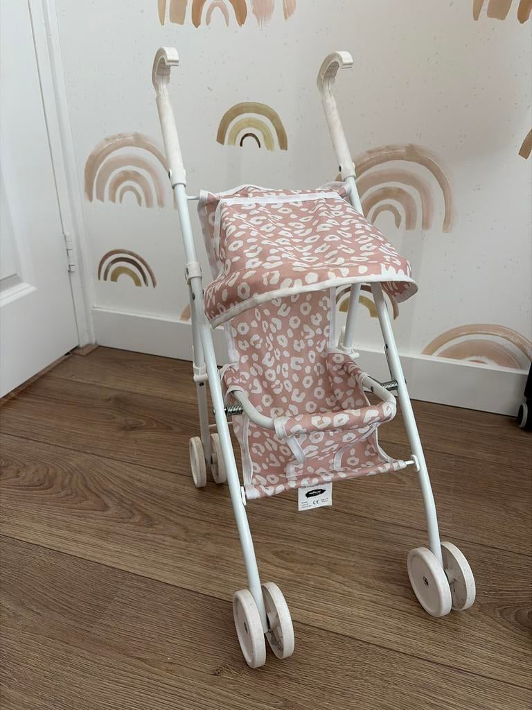 Van Pauline poppen buggy - Roze luipaardprint, Kinderen en Baby's, Speelgoed | Poppen, Ophalen, Gebruikt, Overige typen
