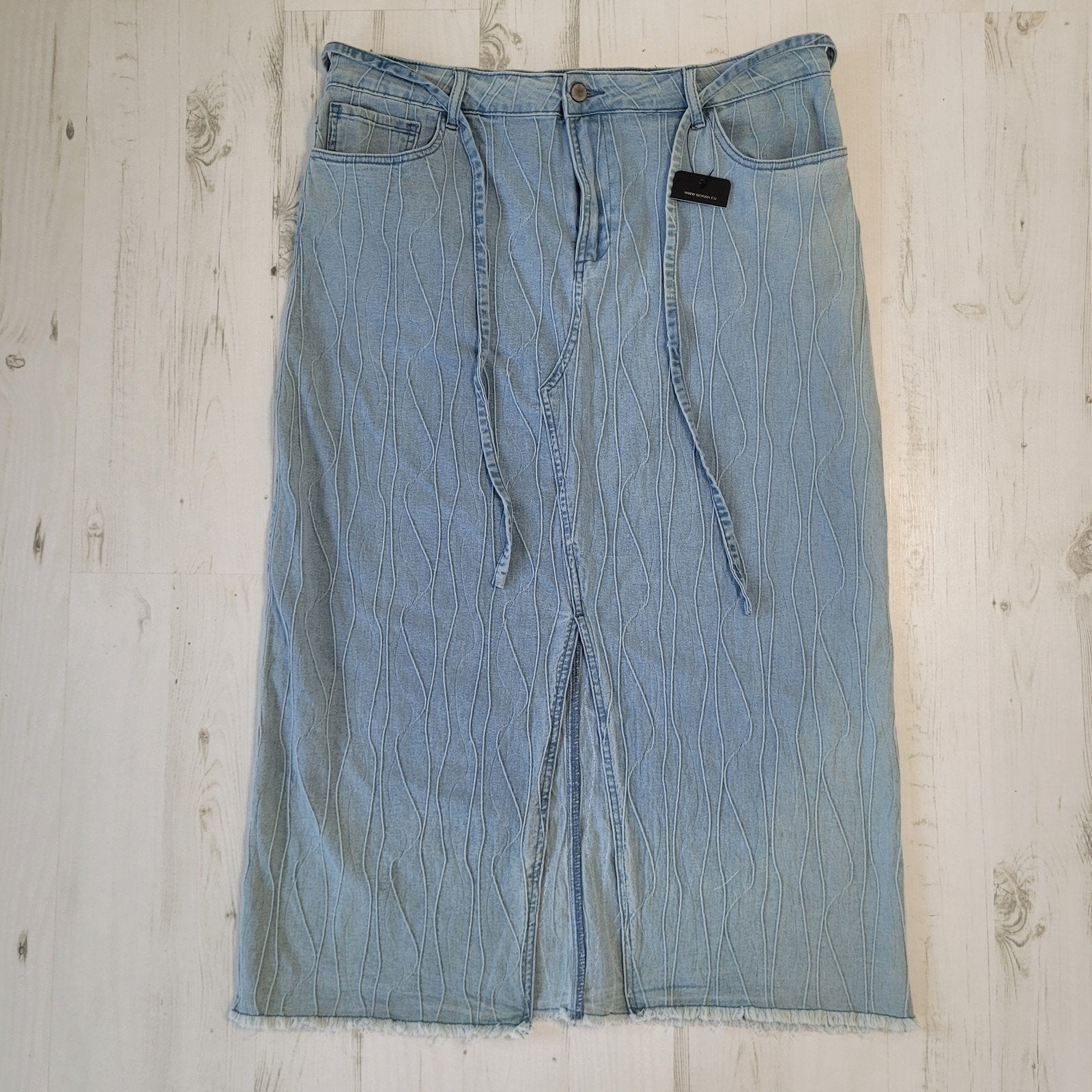 NIEUW Norah lange spijkerrok 44 blauw gestructureerde stof, Kleding | Dames, Blauw, Maat 42/44 (L), Nieuw, Ophalen of Verzenden