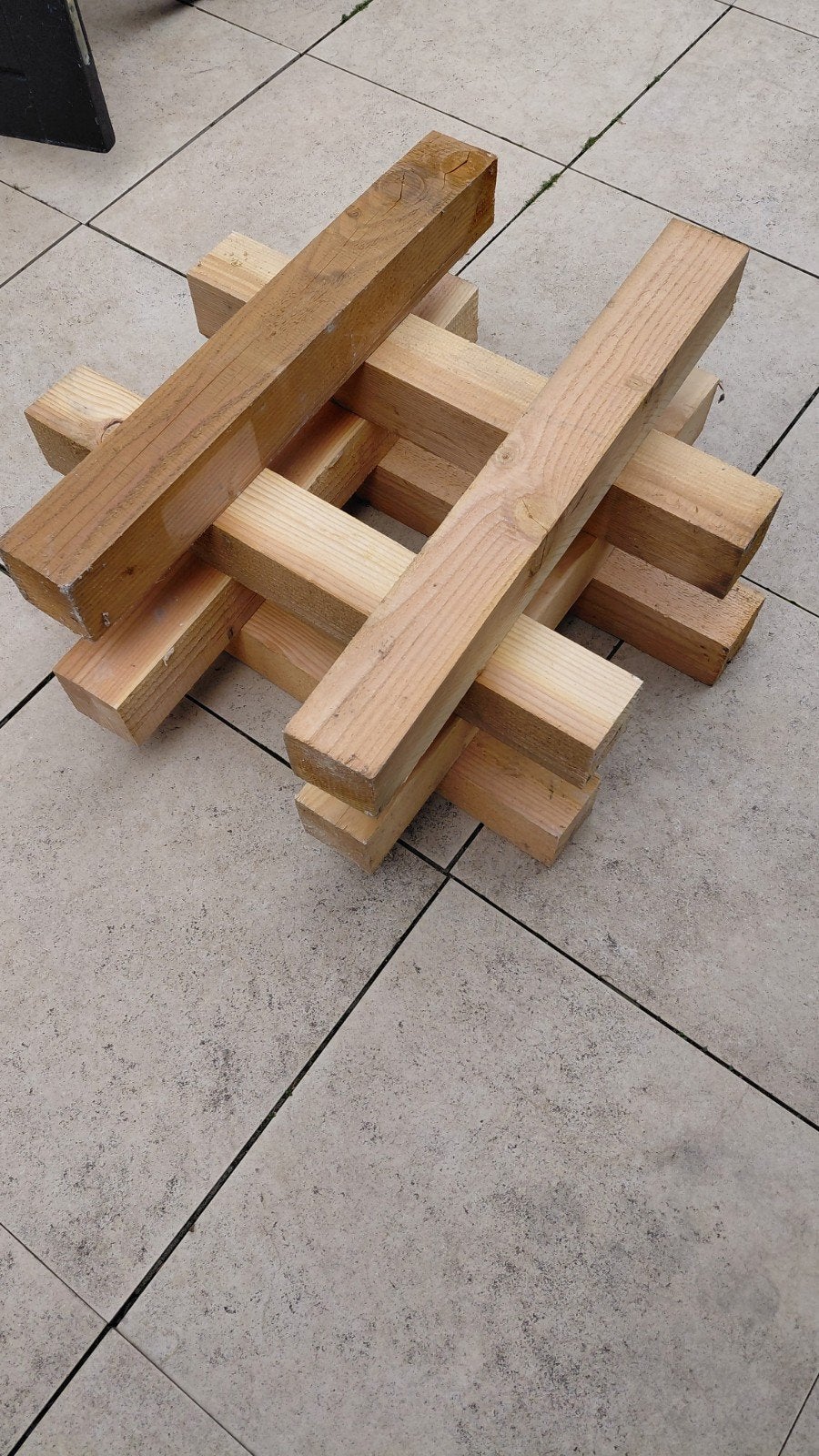 Houten balken - 8 stuks: 10 x 10 x 75 cm, Ophalen, Gebruikt, 50 mm of meer, Balk