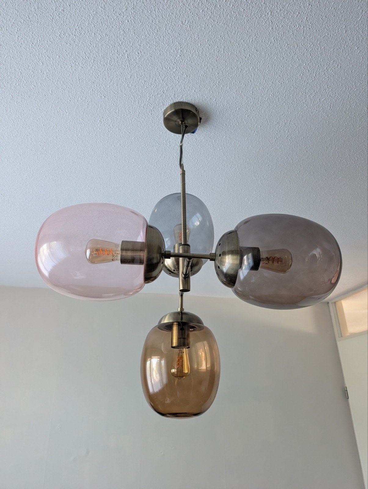 Coco Maison Brandon hanglamp, Ophalen, E27 (groot), Zo goed als nieuw, Glas