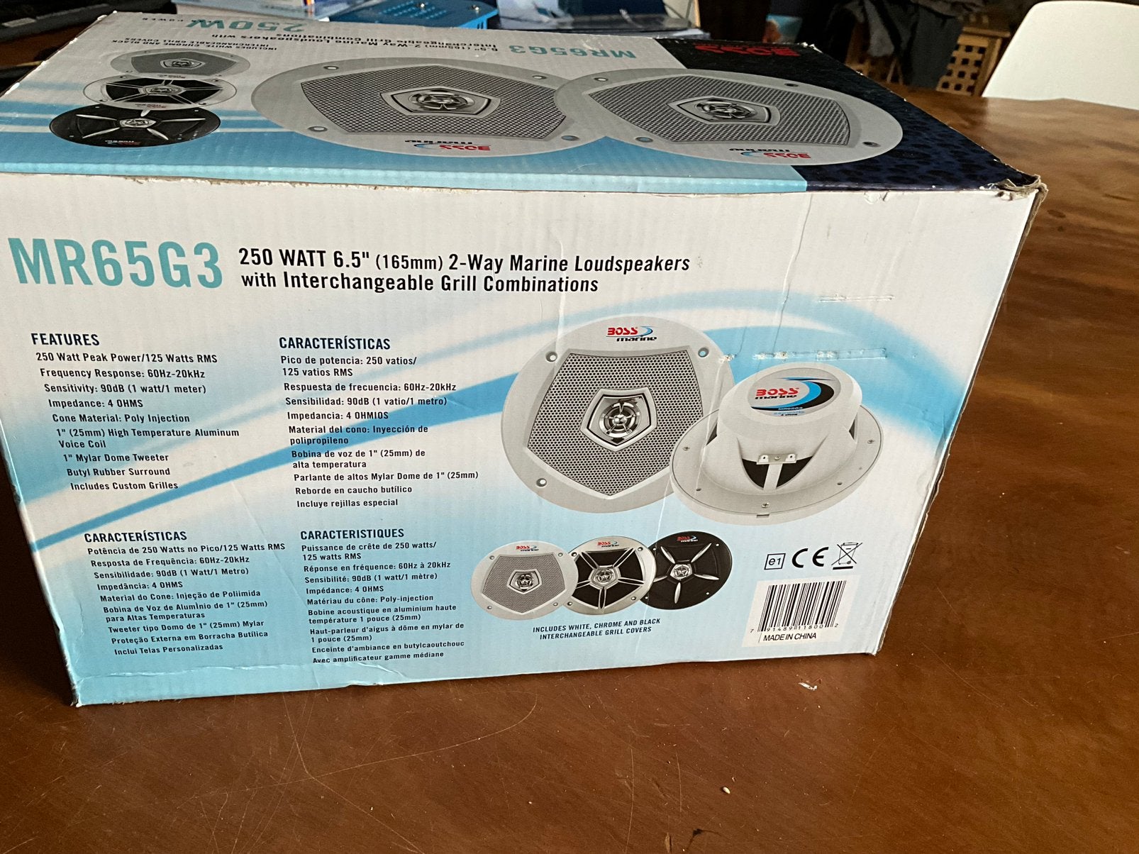 Boss Marine MR65G3 bootspeakers 6,5" (165 mm) – set van 2, Watersport en Boten, Ophalen of Verzenden, Nieuw