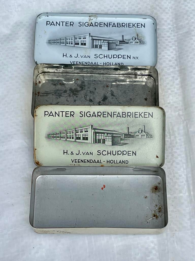 Vintage Panter Sigarenfabrieken blikken (set van 4), Verzamelen, Blikken, Ophalen of Verzenden, Gebruikt, Overige, Overige merken