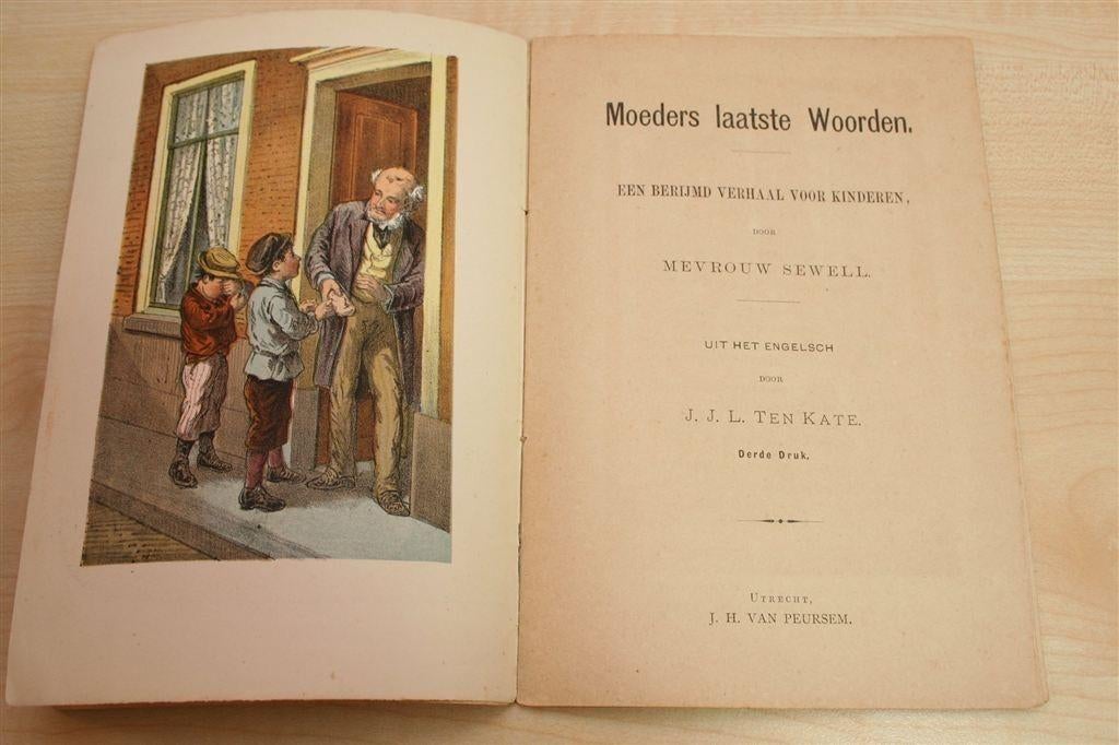 Moeders Laatste Woorden [1887] — Antiek Rijmverhaal + Prent, Ophalen of Verzenden