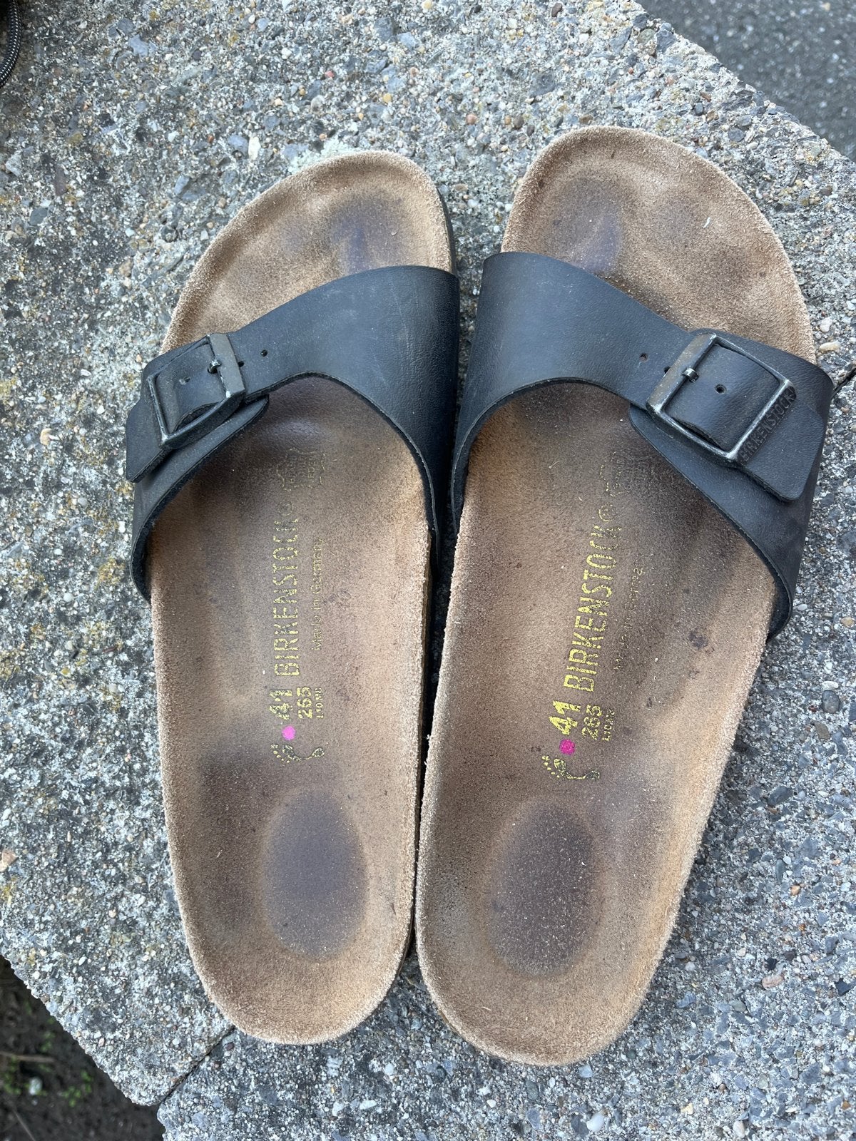 Birkenstock slippers maat 41, zwart, Kleding | Dames, Schoenen, Ophalen of Verzenden, Gedragen, Zwart, Slippers