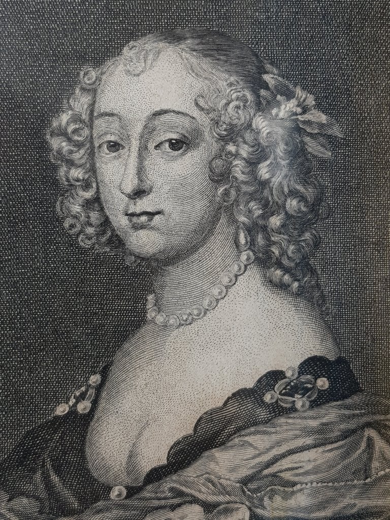 Prachtige antieke ingelijste gravure uit Frankrijk 43,2 cm., Antiek en Kunst, Kunst | Etsen en Gravures, Ingelijst, 1800 - 1899