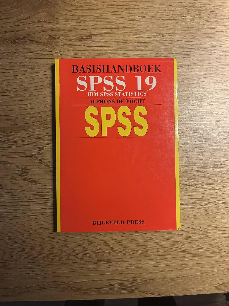 Basishandboek SPSS 19, Alphons de Vocht, Ophalen of Verzenden, Beta, Gelezen, HBO