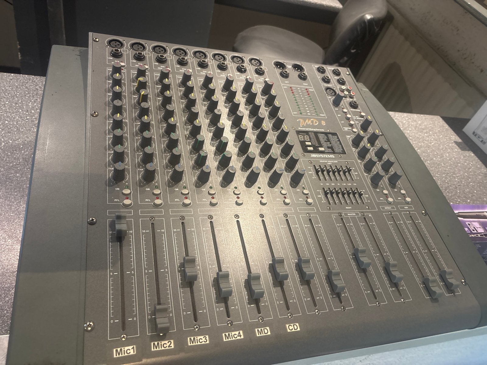 JBSystems PMD 8 Powered Mengpaneel - Gebruikt, Ophalen of Verzenden, Zo goed als nieuw, 10 tot 20 kanalen, Microfooningang