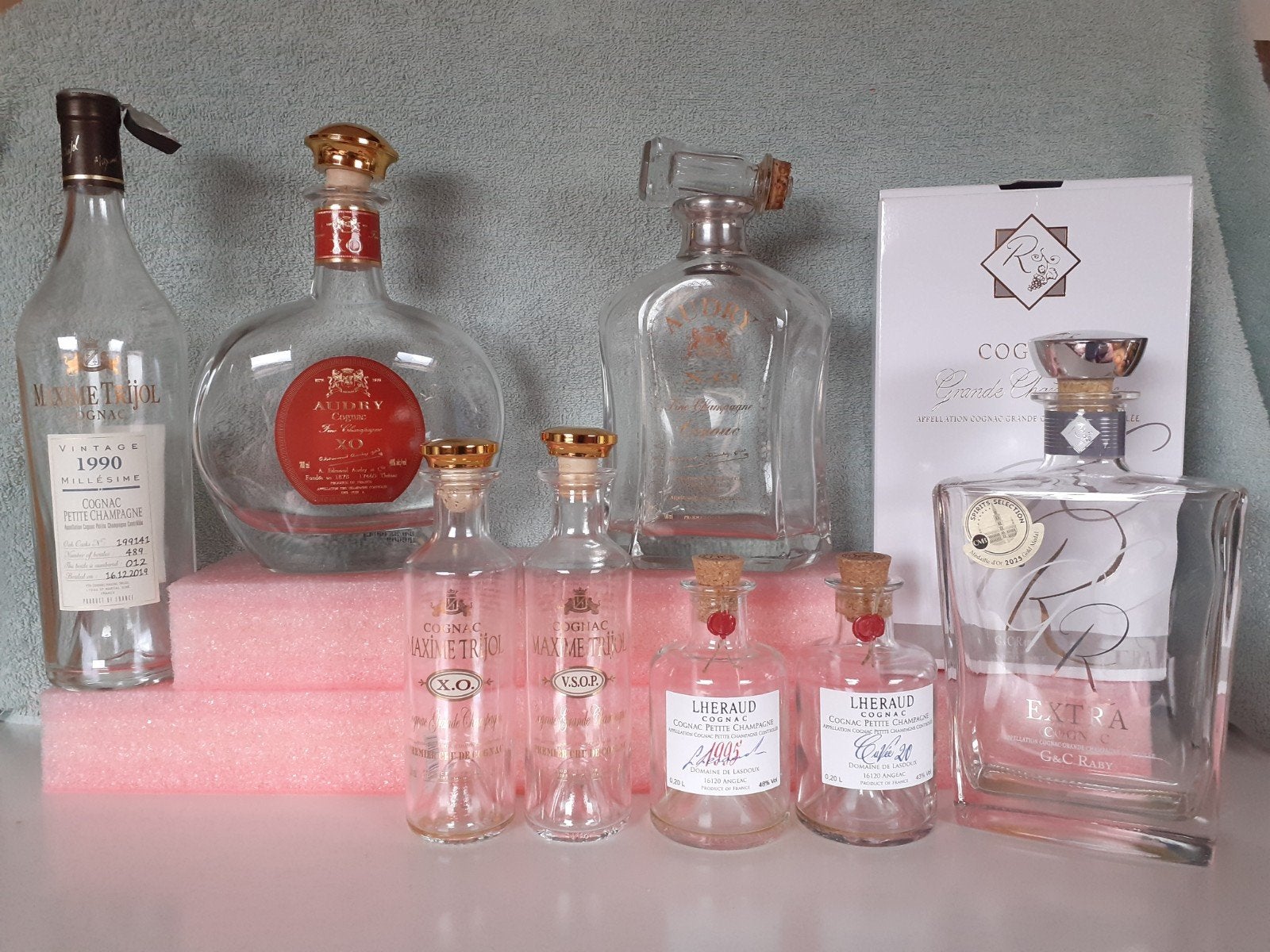 Diverse Lege Cognac flessen., Verzamelen, Ophalen of Verzenden, Gebruikt, Frankrijk, Overige typen