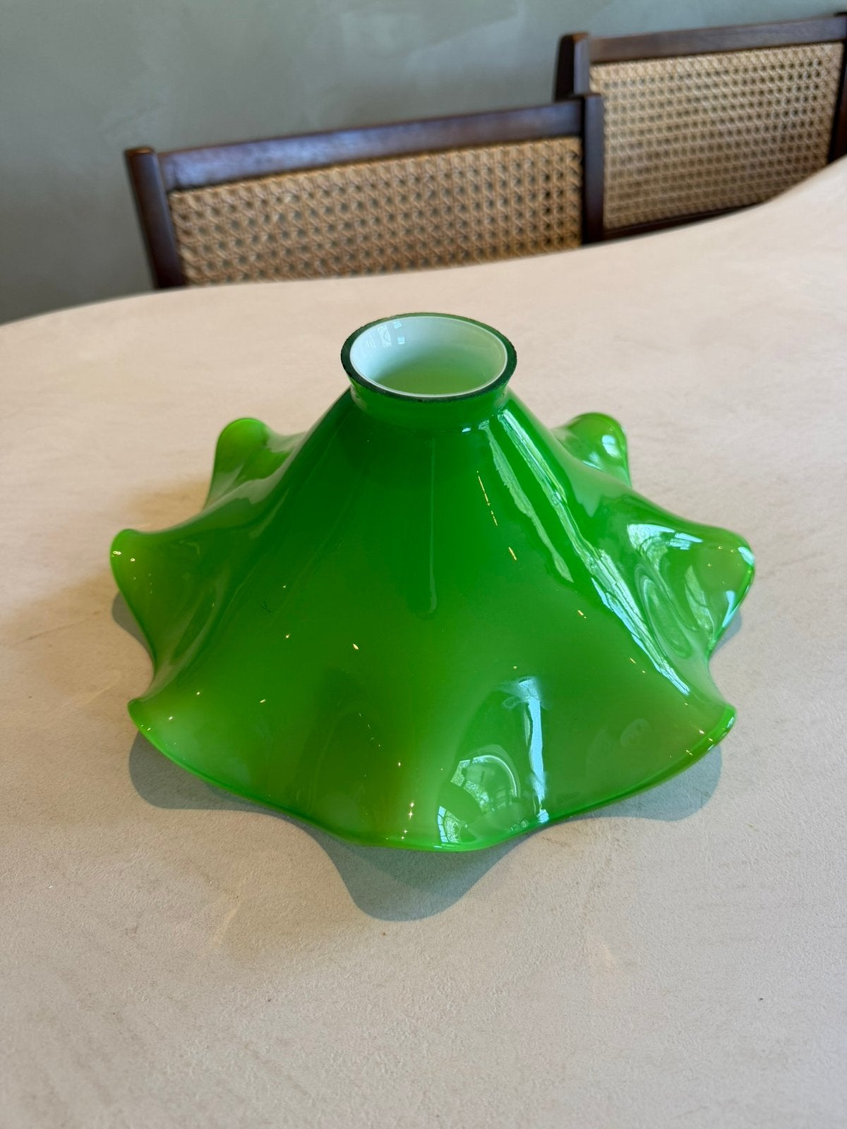 Glazen lampenkap, Huis en Inrichting, Lampen | Lampenkappen, Ophalen of Verzenden, Zo goed als nieuw, Rond, Minder dan 25 cm