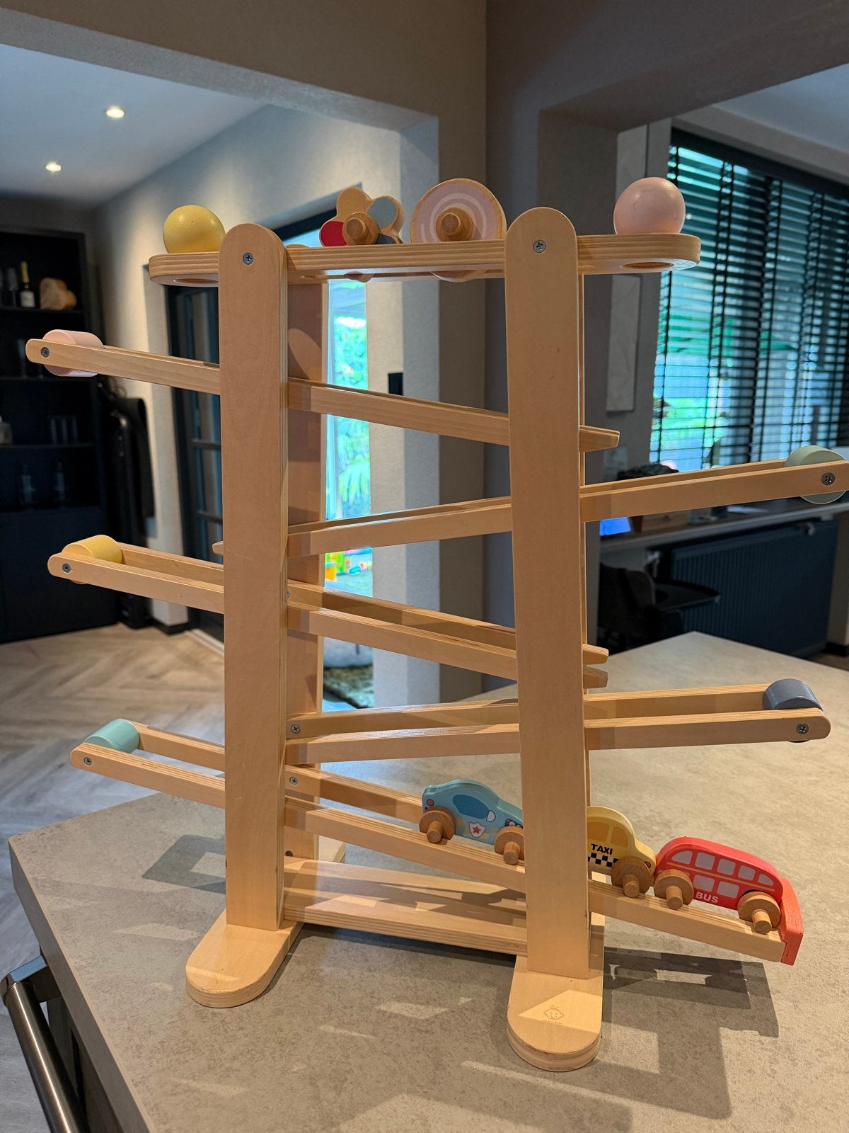 Houten Knikkerbaan / Autobaan met Accessoires, Ophalen, Zo goed als nieuw, Overige typen