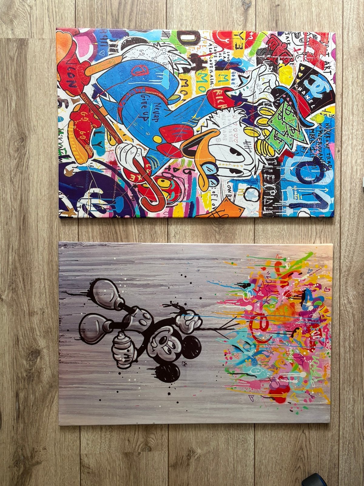 2 Disney schilderijen, Verzamelen, Ophalen, Overige figuren, Zo goed als nieuw, Plaatje of Poster