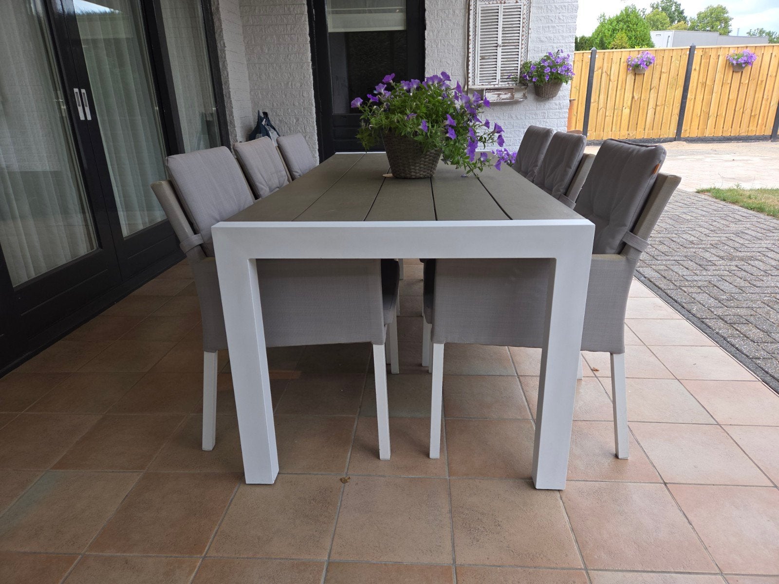Tuinset 7-delig, Tuin en Terras, Ophalen, Gebruikt, 6 zitplaatsen, Aluminium