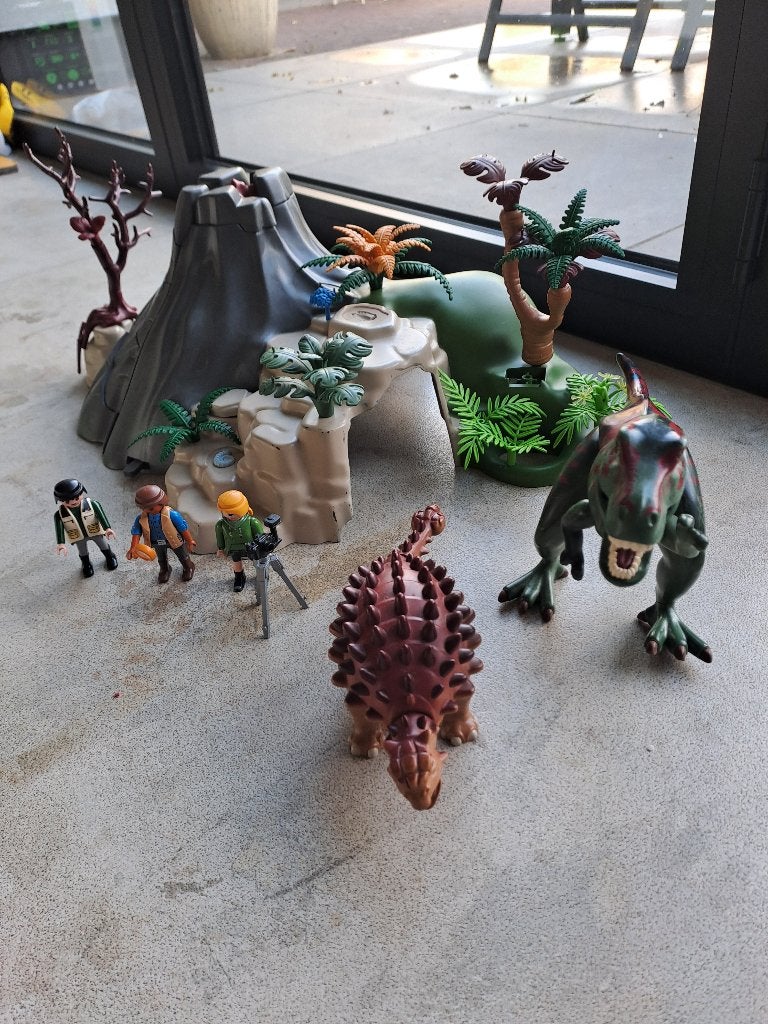 Playmobil vulkaan met dino's, Ophalen, Gebruikt