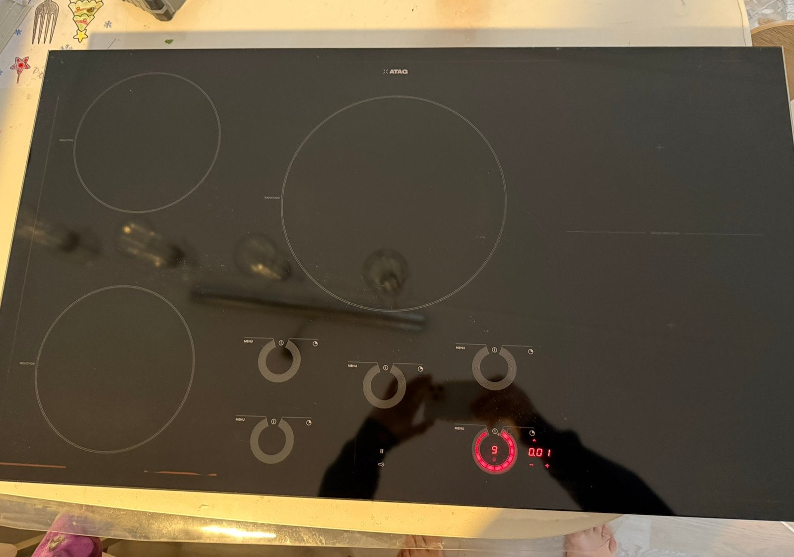 Atag inductie kookplaat 90 cm 5 zone’s flex HI9571SVT zgan, Witgoed en Apparatuur, Ophalen of Verzenden, Zo goed als nieuw, Energieklasse A of zuiniger