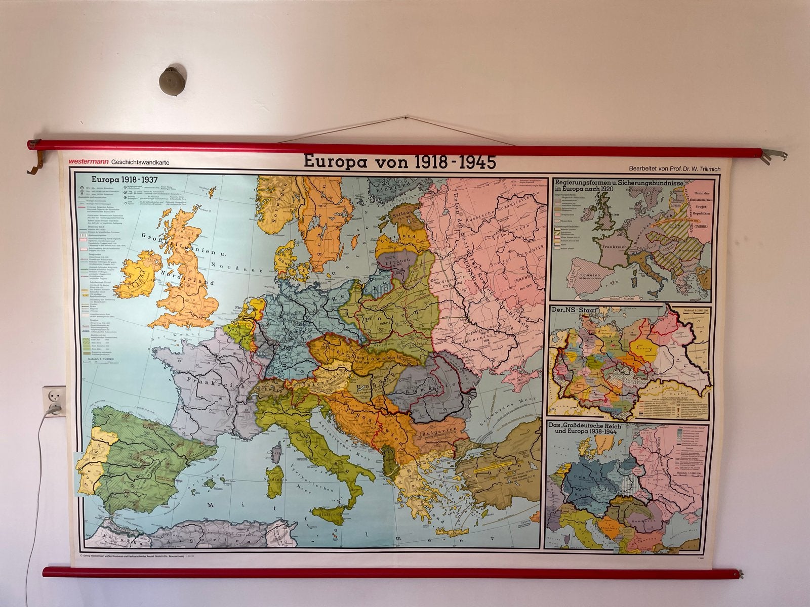 Wandkaart Westermann Europa 1918-1945, Ophalen, Geschiedenis