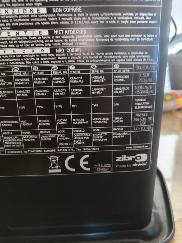 Zibro kachel te koop, Ophalen, Overige brandstoffen, Petroleumkachel
