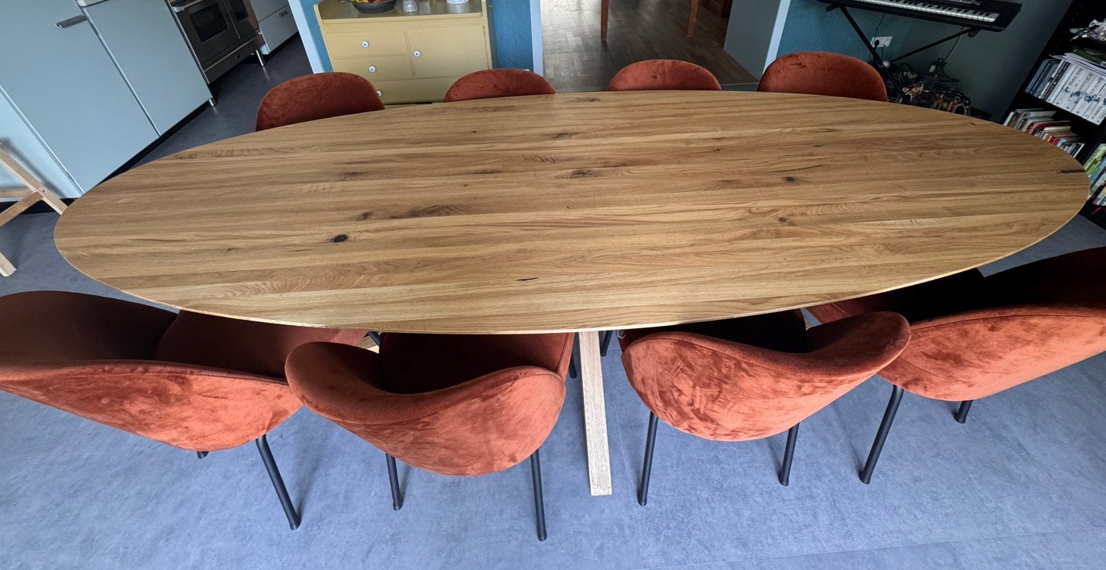 Mooie eiken ovalen tafel 270x100 cm, Huis en Inrichting, Tafels | Eettafels, Ophalen, Gebruikt, 100 tot 150 cm, Eikenhout