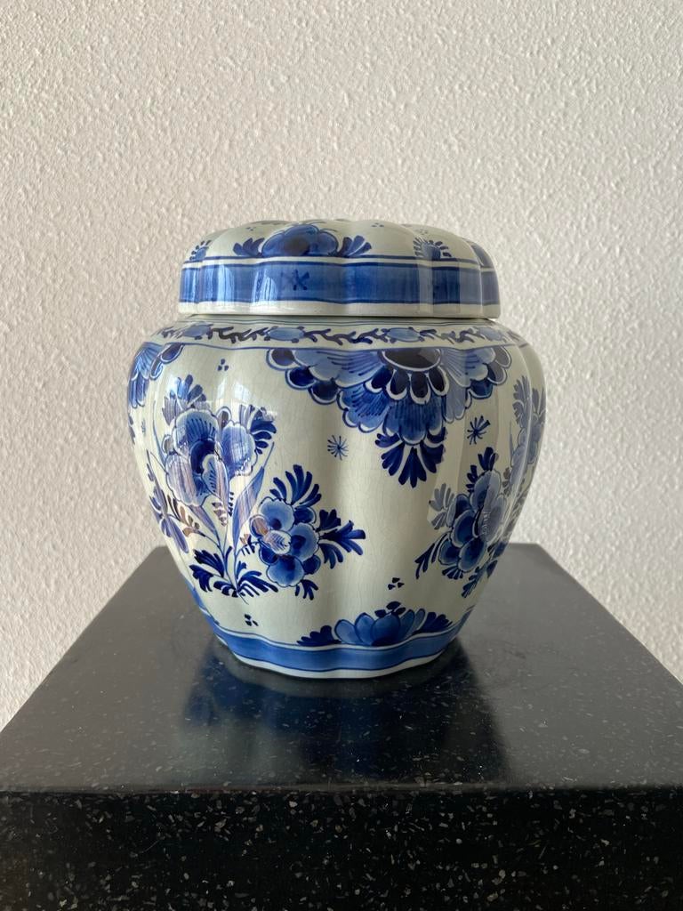 Prachtige originele Delfts blauwe tabakspot met bloemmotief, Antiek en Kunst, Ophalen of Verzenden