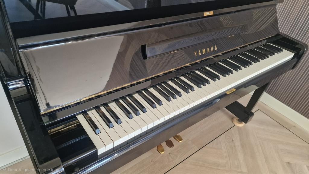 Piano Yamaha U1 H (hoogglans zwart, onderhouden), Muziek en Instrumenten, Piano's, Ophalen, Gebruikt, Zwart, Piano