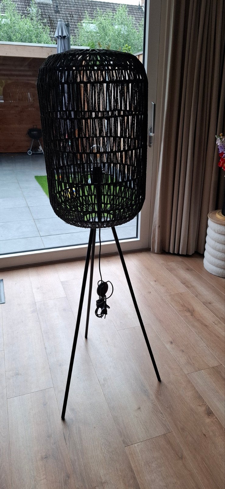 Vloerlamp kwantum Rami zwart -ZGAN-, Ophalen, Overige materialen, 100 tot 150 cm, E27 (groot)