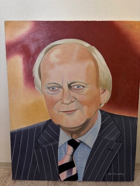 Olieverf schilderij, portret man, 50 x 40 cm, Origineel werk, Overige stijlen, Doek, Portret of Personen