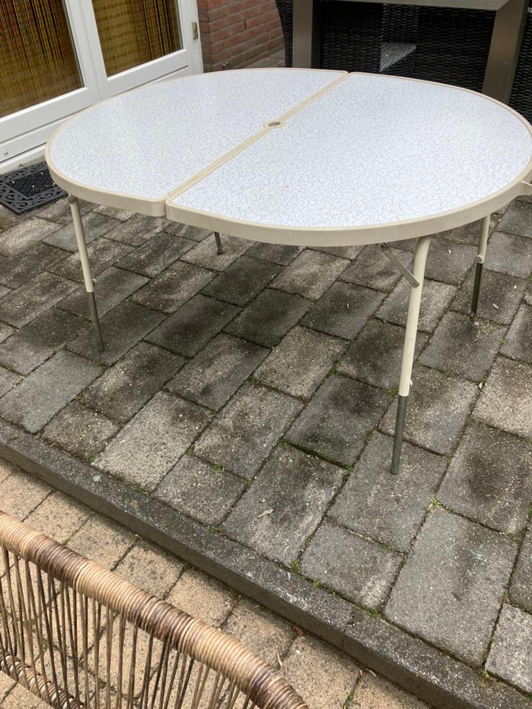 Crespo tafel ovaal 120x90cm inklapbaar, Ophalen, Gebruikt, Campingtafel