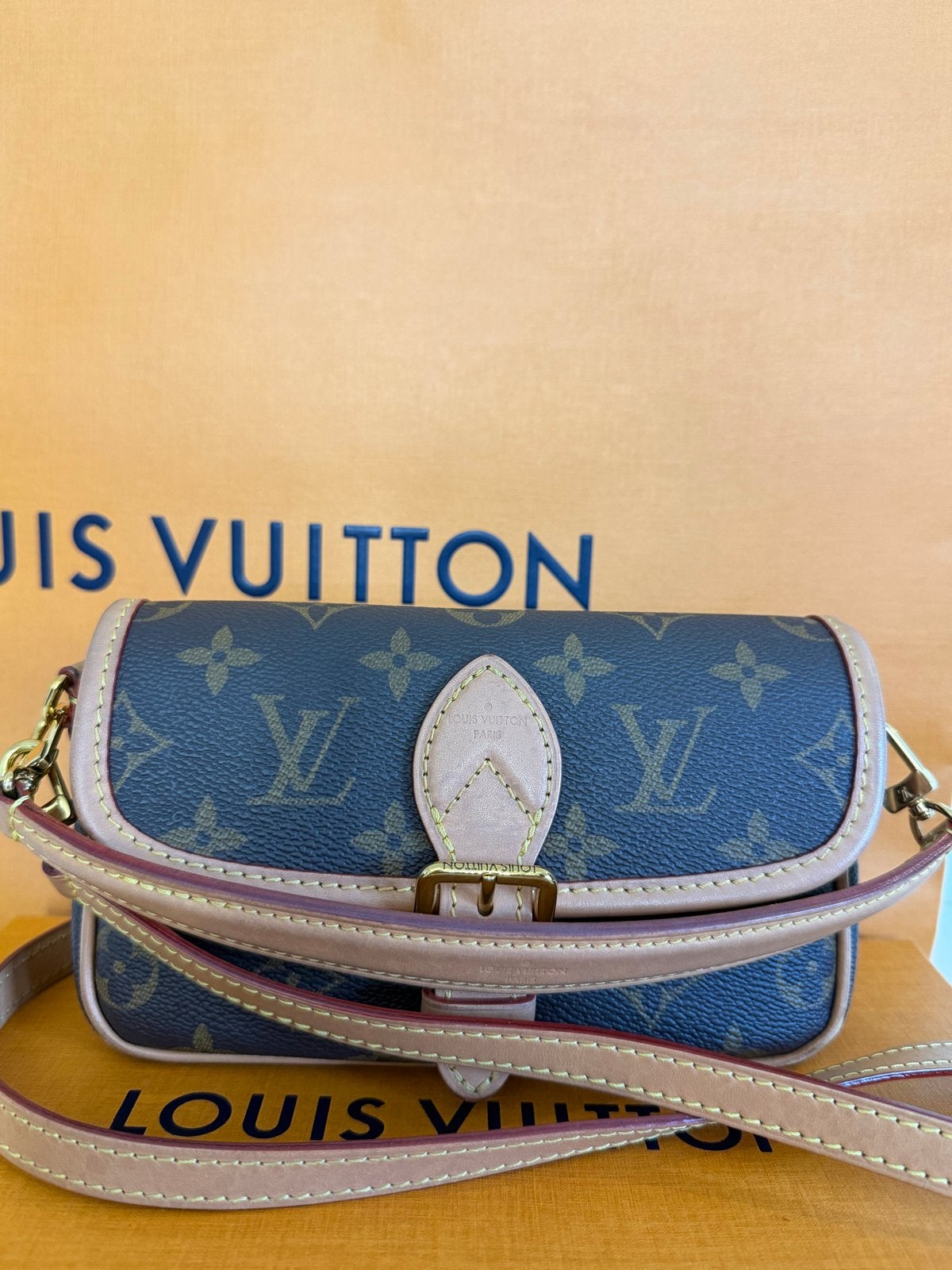 Louis Vuitton nano diane, Ophalen of Verzenden, Zo goed als nieuw, Bruin, Schoudertasje