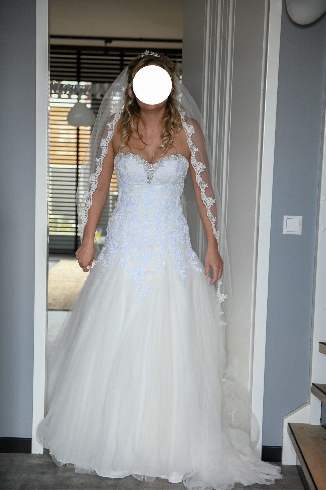 prachtige mary borsato trouwjurk! maat 38/40., Ophalen, Trouwjurk, Wit, Mary borsato