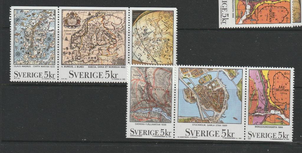 TSS Kavel 1120110 Zweden pf minr 1655-1660 landkaarten, Ophalen, Zweden, Postfris