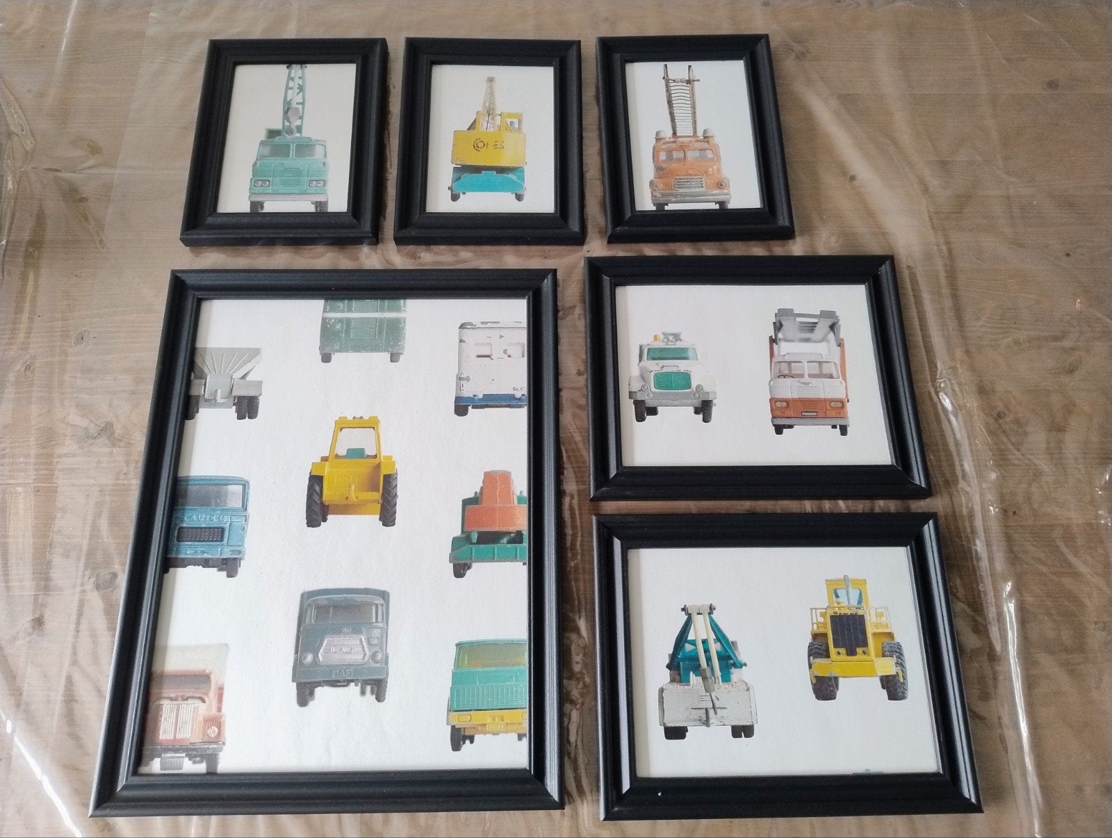 Prachtige fotolijsten met modelauto's - Set van 6, Ophalen, Zo goed als nieuw, Overige typen, Overige merken